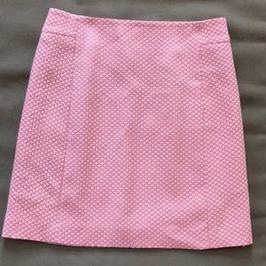 Pink and white dotted mini skirt